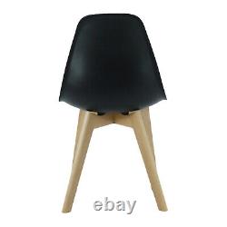 Modern Tulip Dining Chair Curved Seat Eiffel Wood Legs Retro Design Rico