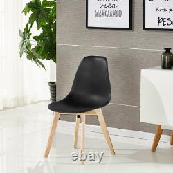 Modern Tulip Dining Chair Curved Seat Eiffel Wood Legs Retro Design Rico