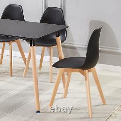 Modern Tulip Dining Chair Curved Seat Eiffel Wood Legs Retro Design Rico