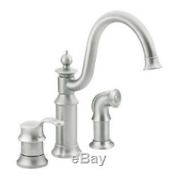 Moen S711CSL Waterhill One Handle High Arc Kitchen Faucet Classic Stainless