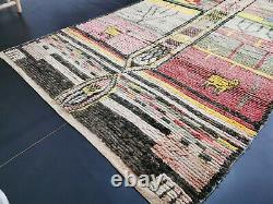 Moroccan Vintage Handmade Wool Rug 5'5x8'7 Berber Boujaad Tribal Colorful Rug