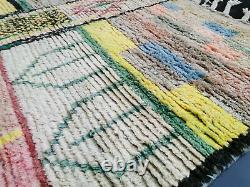 Moroccan Vintage Handmade Wool Rug 5'5x8'7 Berber Boujaad Tribal Colorful Rug