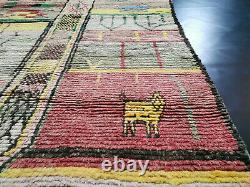 Moroccan Vintage Handmade Wool Rug 5'5x8'7 Berber Boujaad Tribal Colorful Rug