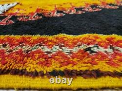 Morocco Vintage Handmade wool rug Bohemian Berber Rug 4x7 Taznakht Black carpet