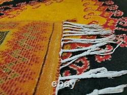 Morocco Vintage Handmade wool rug Bohemian Berber Rug 4x7 Taznakht Black carpet