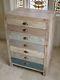 Multi Colour Vintage Industrial Cabinet 2 Drawers Retro Style Storage Chest