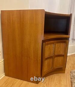 NATHAN Squares Teak Corner Cabinet MCM TV Stand Storage Unit 1970s G Plan Retro