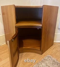 NATHAN Squares Teak Corner Cabinet MCM TV Stand Storage Unit 1970s G Plan Retro