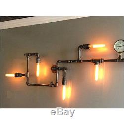 NEW Industrial Steampunk Wall Lamp Retro Wall Light Rustic Vintage Pipe Light BL