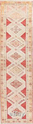 NEW Vegetable Dye MUTED Oushak Turkish Oriental Runner Rug Distressed Wool 3x12