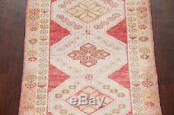 NEW Vegetable Dye MUTED Oushak Turkish Oriental Runner Rug Distressed Wool 3x12