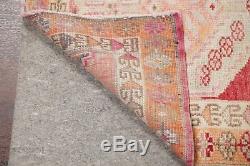 NEW Vegetable Dye MUTED Oushak Turkish Oriental Runner Rug Distressed Wool 3x12