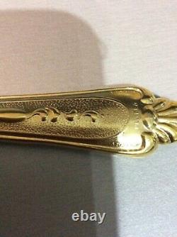 NWTIB LBL 24 carat Gold Plated Vintage 49 Piece Cutlery Set Italy EP ZINC