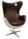 New Aviation Aviator Swivel Egg Chair Leather & Aluminium Desk Study Armchair