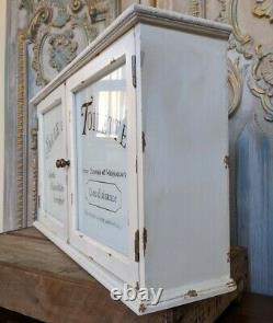 New Cream VINTAGE French Shabby Chic Glass Wall BATH Medicine Cabinet Cupboard