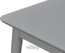 New George Sadie 120cm Dining Kitchen Table With 2 Storage Drawers in Grey