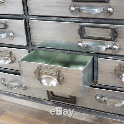 New Industrial Vintage Metal Cabinet Cupboard Sideboard Unit Chest Of 14 Drawers