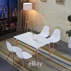 New Rectangle White Dining table and 4 Chairs Retro DSW Eiffel Style Furniture
