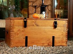 New Rustic COFFEE TABLE wood pine Chest Trunk Blanket Box Vintage Cottage Style