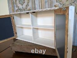 New VINTAGE French Cream Shabby Chic Rustic Wall BATH Mirror Cabinet Cupboard