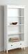 New White Tall Display Bookcase With Drawer Easy To Assemble Rrp £239