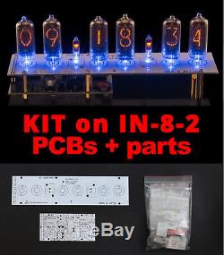 Nixie Tubes Clock N-8-2 DIY KIT PCBs+ALL Parts Slot Machine 12/24H WITH TUBES