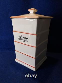 Norwegian Vintage Kitchen Ceramic Storage Pots Platter & Salt Box Hand Painted