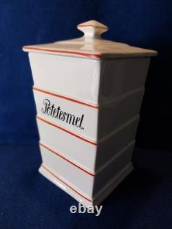 Norwegian Vintage Kitchen Ceramic Storage Pots Platter & Salt Box Hand Painted