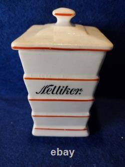 Norwegian Vintage Kitchen Ceramic Storage Pots Platter & Salt Box Hand Painted