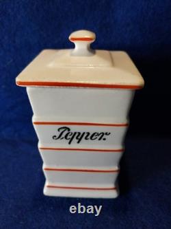 Norwegian Vintage Kitchen Ceramic Storage Pots Platter & Salt Box Hand Painted