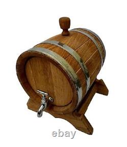 Oak Wood Vintage Retro Style Wooden Beer Barrel. Extra Large 6 Litres