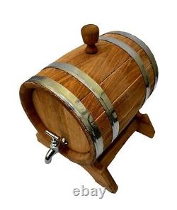 Oak Wood Vintage Retro Style Wooden Beer Barrel. Extra Large 6 Litres