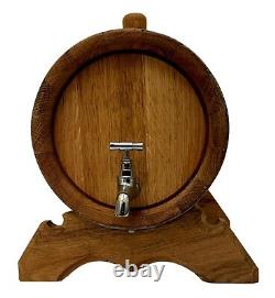 Oak Wood Vintage Retro Style Wooden Beer Barrel. Extra Large 6 Litres