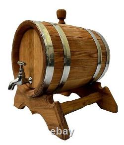 Oak Wood Vintage Retro Style Wooden Beer Barrel. Extra Large 6 Litres