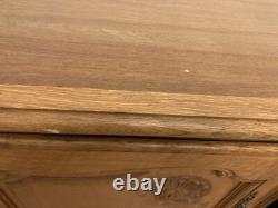 Oak display cabinet with glass doors used