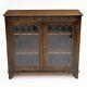 Old Charm Style Oak Bookcase Display Cupboard Leaded Glass Free Uk Delivery