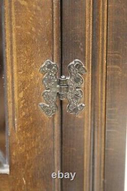 Old Charm Style Oak Bookcase Display Cupboard Leaded Glass FREE UK Delivery