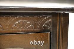 Old Charm Style Oak Bookcase Display Cupboard Leaded Glass FREE UK Delivery