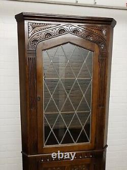 Olde Court Old Charm Oak Corner Cabinet One Of A Matching Pair For Sale
