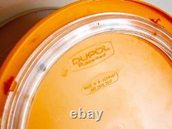 Orange Lazy Susan & 6 Orange Storage Pots Vintage Retro 1970s Kitchen Carrousel
