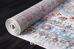Oriental Large Area Rugs, Stain Proof Vintage Rug for Bedroom & Living Room 7650