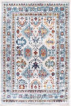 Oriental Large Area Rugs, Stain Proof Vintage Rug for Bedroom & Living Room 7650