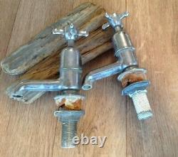 Original 1960's hot / cold wing nut style taps vintage retro kitchen bathroom
