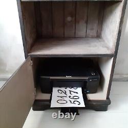 Painted Black Vintage Cabinet, Horse Decor Printer Storage, Media Unit