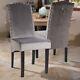 Pair/4x Velvet Dining Chair With Knocker Highback Upholstered Kitchen Retro Seat