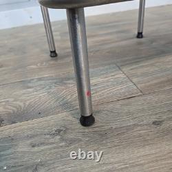 Pair IKEA Julius Bar Stools Chrome Frame Black Vinyl Seat Retro Vintage Kitchen