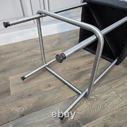 Pair IKEA Julius Bar Stools Chrome Frame Black Vinyl Seat Retro Vintage Kitchen