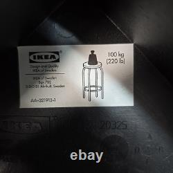 Pair IKEA Julius Bar Stools Chrome Frame Black Vinyl Seat Retro Vintage Kitchen