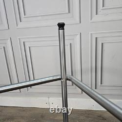 Pair IKEA Julius Bar Stools Chrome Frame Black Vinyl Seat Retro Vintage Kitchen