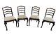 Pair Of 4 Vintage Ladder Back Dining Mid Century Chairs